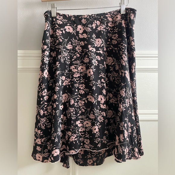 Y2K Anne Carson silk floral mini skirt-size 6 - Picture 2 of 11